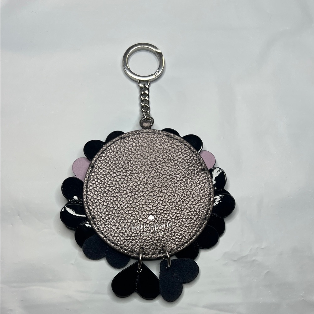 Kate Spade Leather Floral Owl Keychain or bag charm - Navy blue & Purple - Picture 4 of 4
